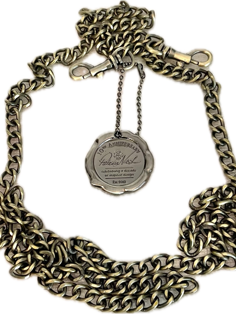 Patricia Nash Brushed Nickel Charm & Antique Brass Bag Chain